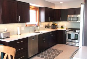 Contemporary Kitchen with Solid stainless steel bar pull handle for drawer kitchen cabinet hardware 2"-24", Flush, Galley