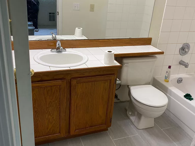 Hero image of a toilet and bathroom for a rental listing.