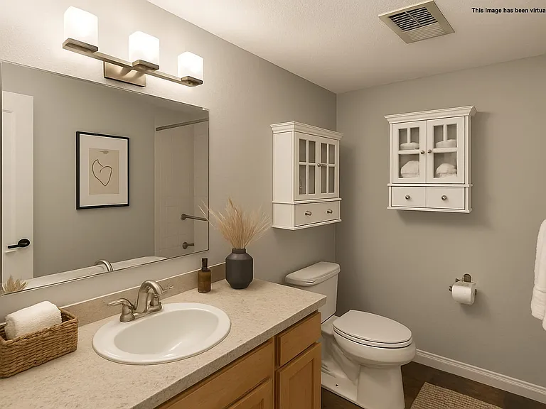Staged Bathroom with Shower/Tub combo