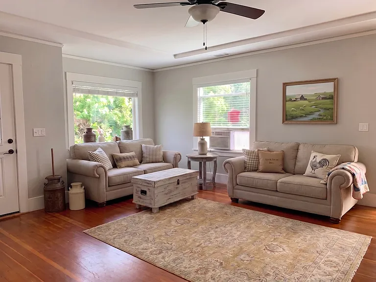 Living room with hardwood floors