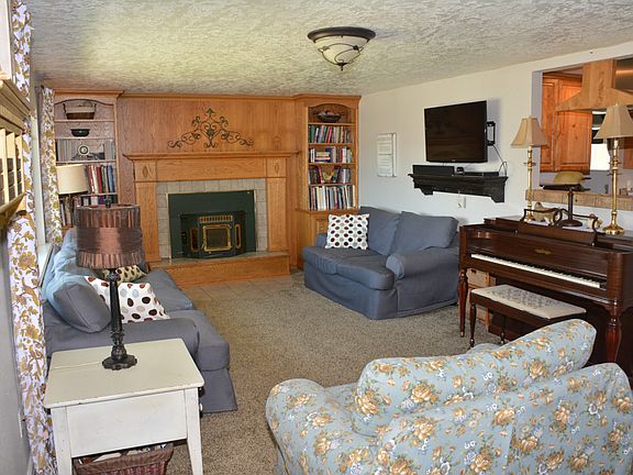 Living room with built ins.