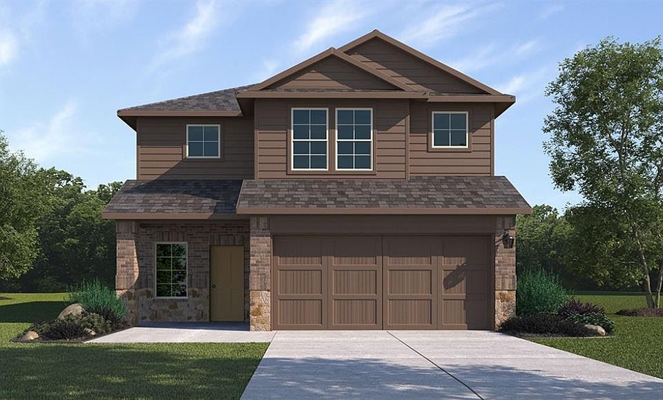 Front Elevation-D.R. Horton''s Renae floor plan elevation- B- All Home and community information, including pricing, included features, terms, availability and amenities, are subject to change at any time without notice or obligation. All Drawings, pictures, photographs, video, square footages, floor plans, elevations, features, colors and sizes are approximate for illustration purposes only and will vary from the homes as built.