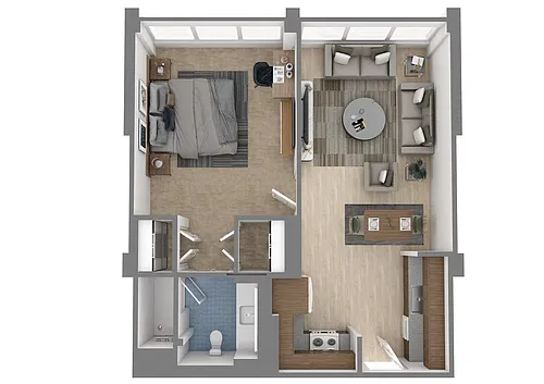 Floor plan 1 bed | 1 Bath