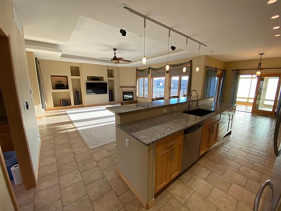 Kitchen, living and dining rooms