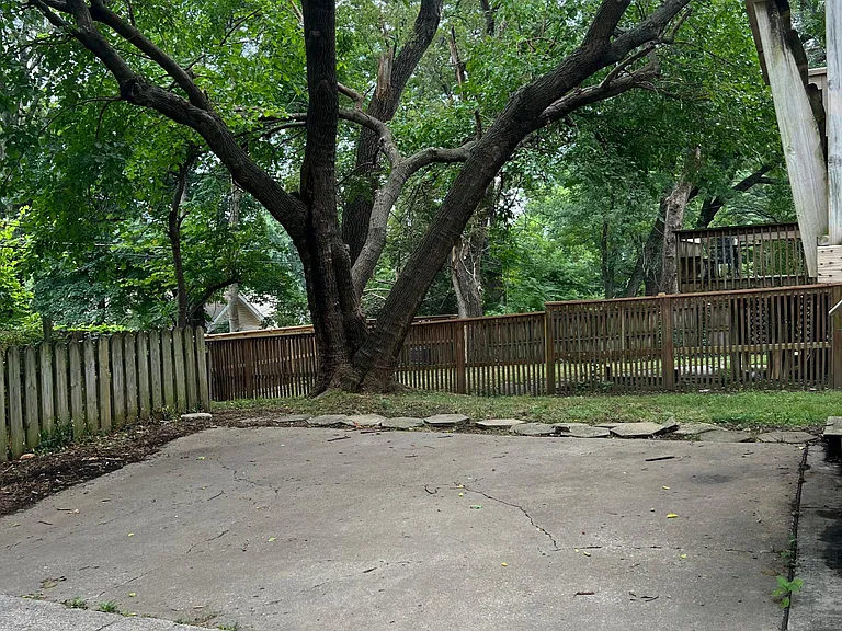 LOTS of room for cars in this off-street parking area behind home.