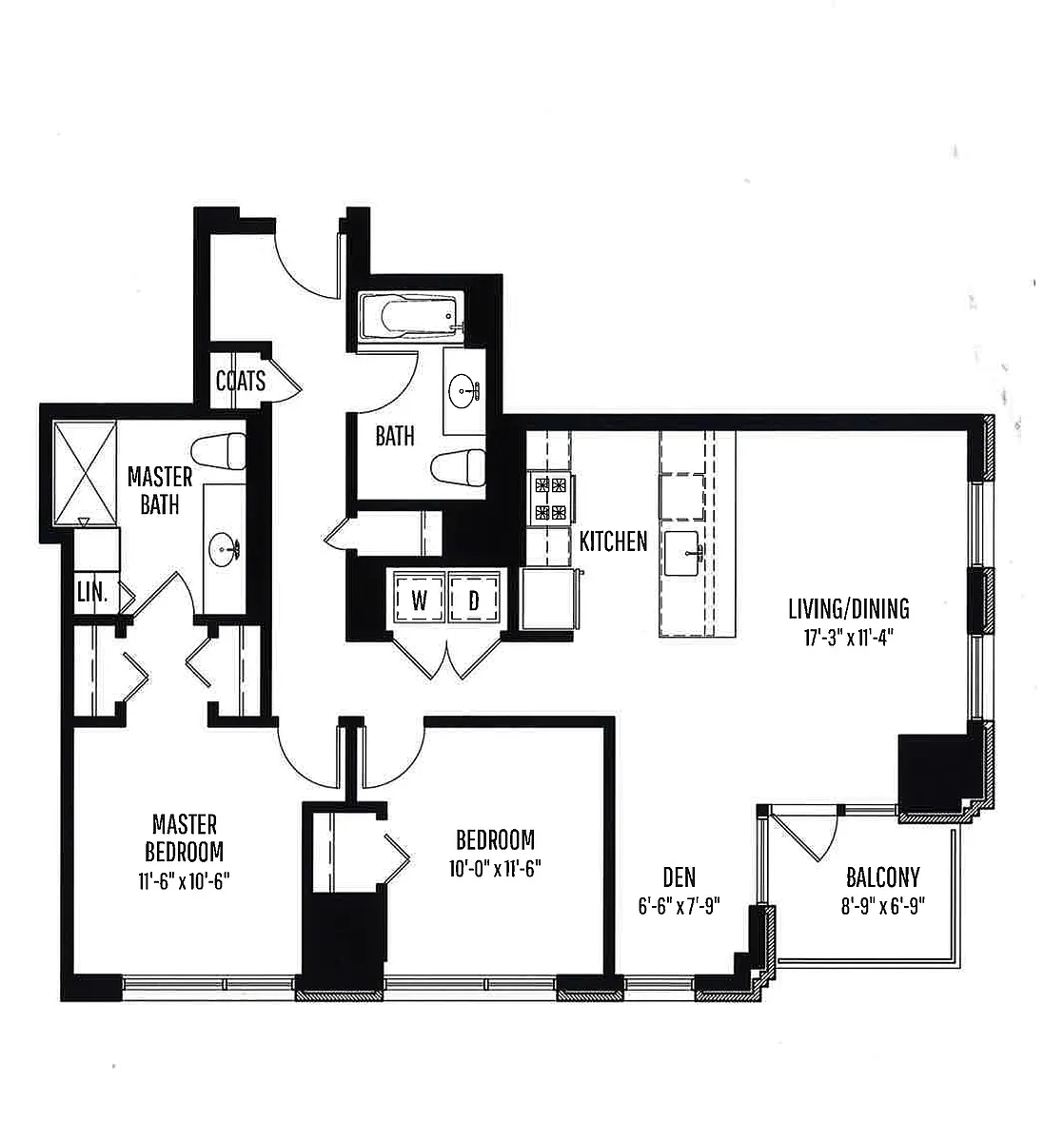 Floor plan 2 BR, 2 BTH