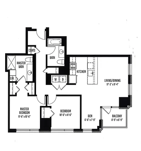 Floor plan 2 BR, 2 BTH