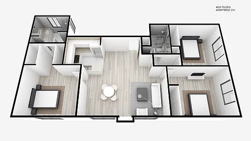 Floor plan Three Bed ~ Two Bath