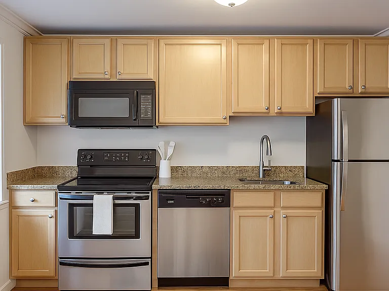 Kitchen stocked with the essentials for your stay!