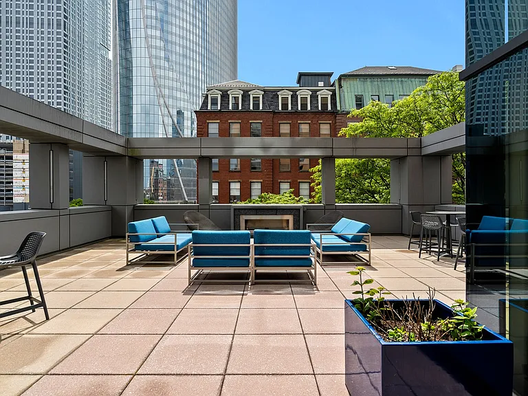 Step out and relax on the patio of the club room which offers lounge seating and a fireplace