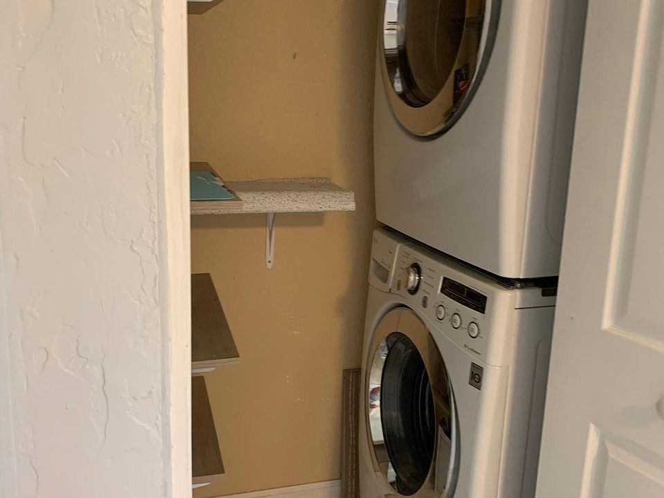 Full size washer dryer inside unit