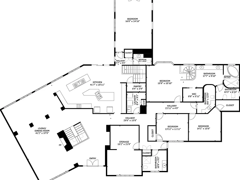 Floor Plan: Upstairs Main Floor. Main door opens to front yard.