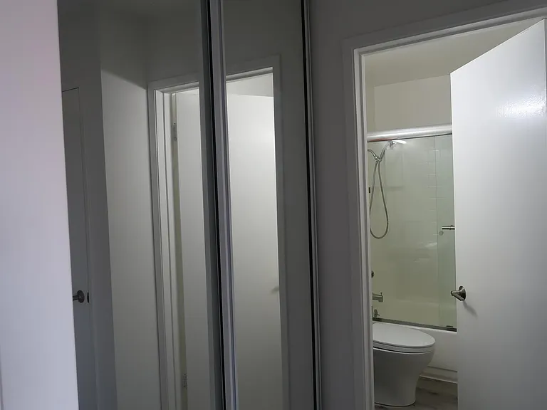 Hallway closet and bathroom entrance