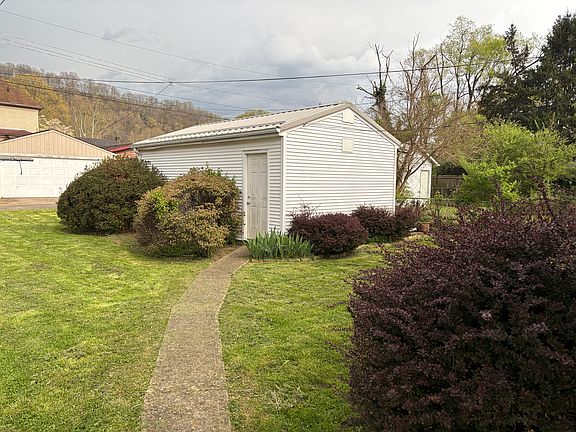 Garage and back yard.