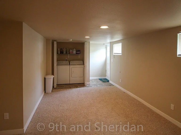 Basement with laundry