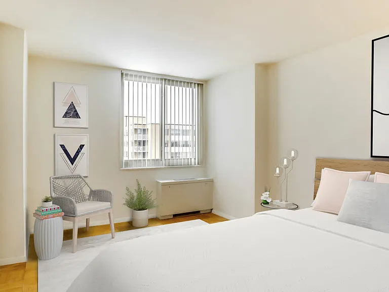 Bedroom with Parquet Flooring