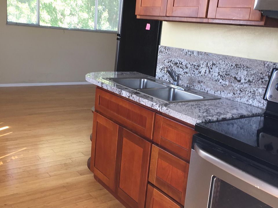 granite counters, stainless appliances ,wood cabinets and bamboo floors