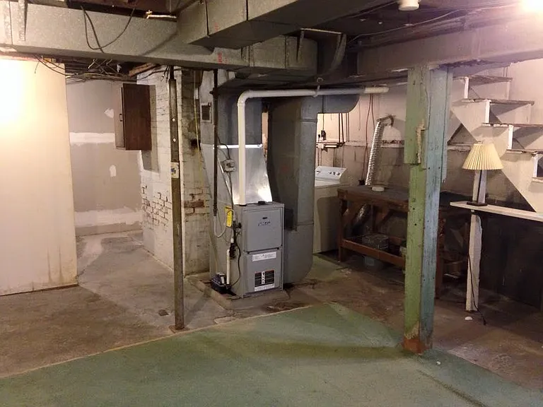 Plenty of storage in the unfinished basement.