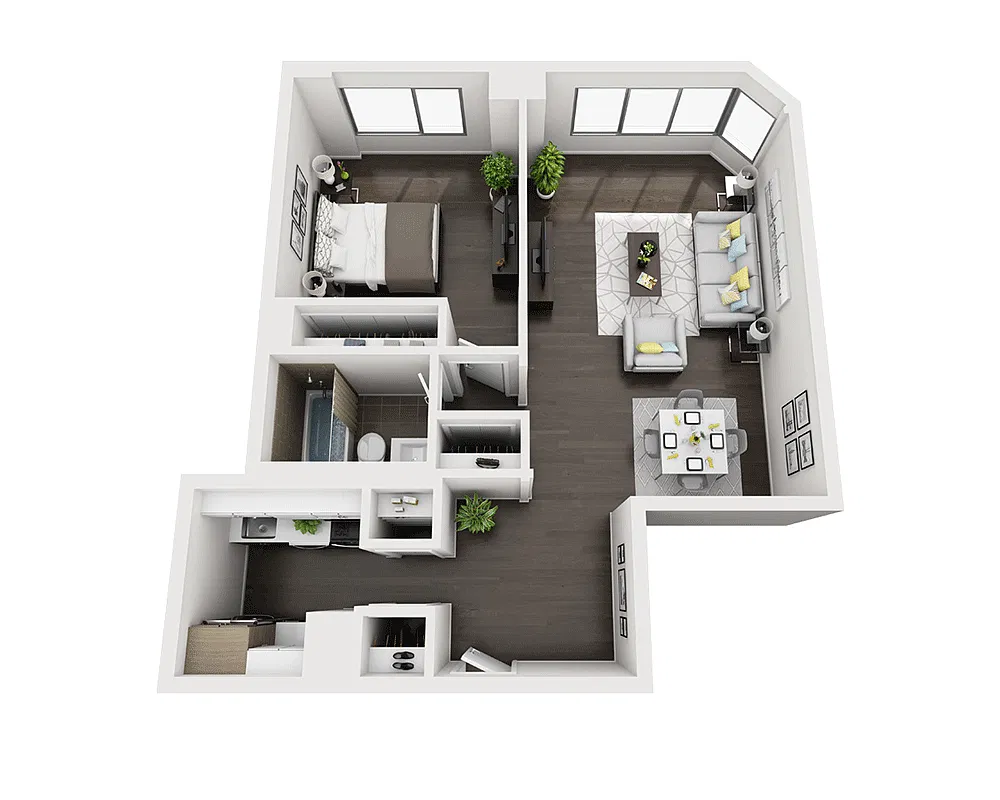 Floor plan One Bedroom A1F