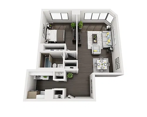 Floor plan One Bedroom A1F