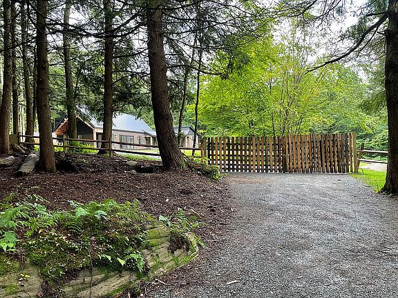 Entry from exterior gate