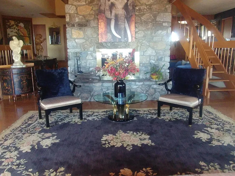 Family room with fireplace wood-burning