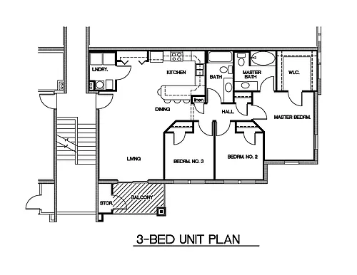 Floor plan 3 BEDROOMS