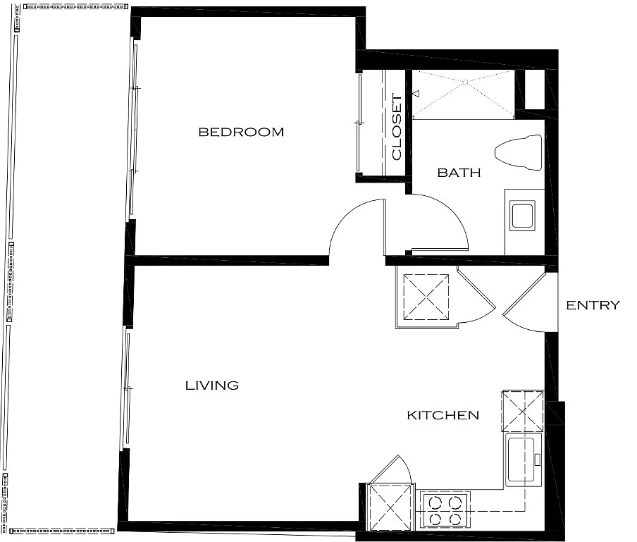 Floor plan West Facing 1 bedroom Huge balcony