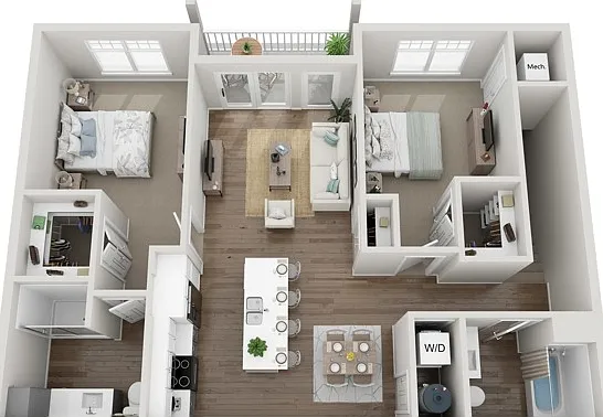 Floor Plan 2D | Seasons at Plainfield | Apartments in Plainfield, IL Floor Plan 2D | Seasons at Plainfield | Apartments in Plainfield, IL