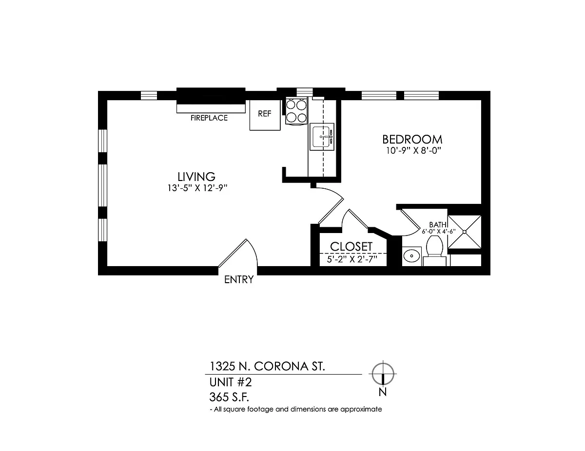 Floor plan 1 Bedroom, 1 Bath