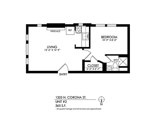 Floor plan 1 Bedroom, 1 Bath