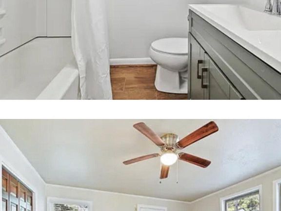 Full bath off hallway. 
Main bedroom.