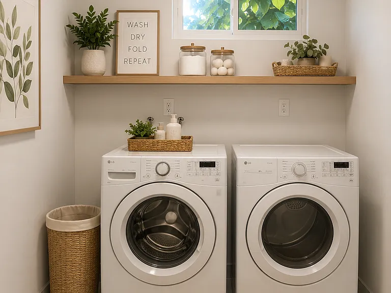laundry room digitally staged
