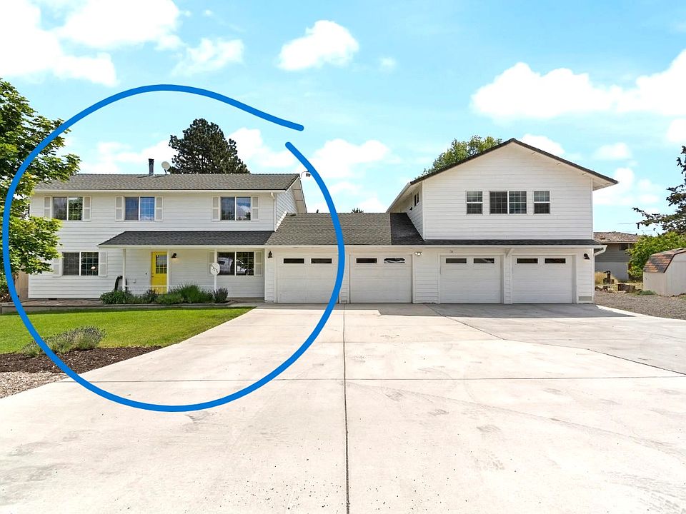 circled is the portion of the home where you will live. The four bedroom home also comes with access to the two car garage (attached).