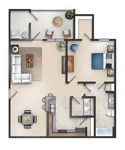 Floor plan The Arcadia with Balcony