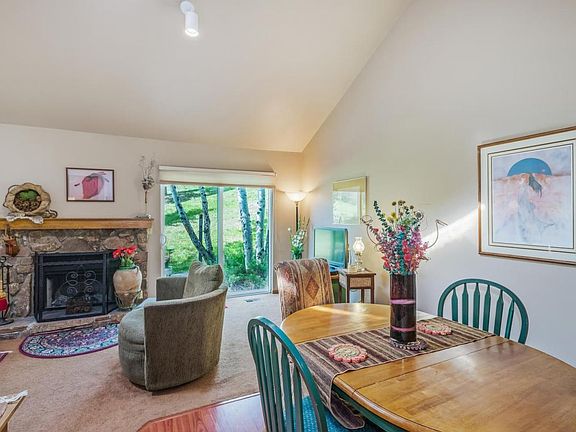 Open dining and living area