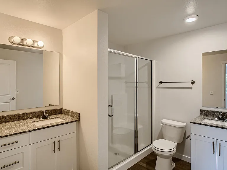 A Typical Bathroom at Huntington Place Apartments