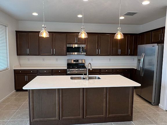 View of kitchen from family room