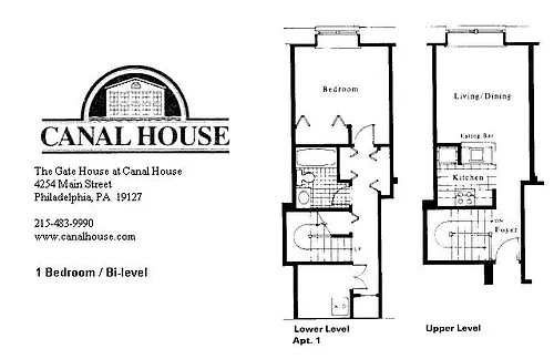 Floor plan 1 BEDROOM BI LEVEL GH1