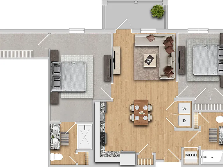 Chestnut | 2x2 | 1023 sf Chestnut | 2x2 | 1023 sf