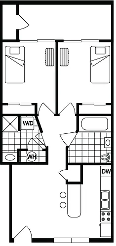 Floor plan CV Riverbend- 202 S River Rd- 2 Bedroom