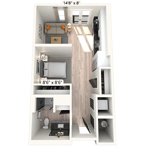 Floor plan S4 0x1 553 SF-FP