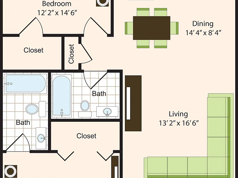 C3 | 2x2 | 1100 sq ft C3 | 2x2 | 1100 sq ft