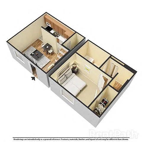 Floor plan One Bedroom Townhouse