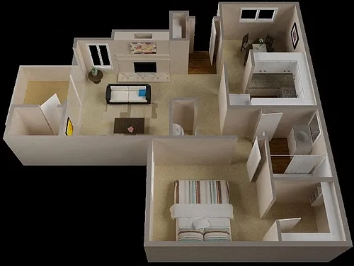 Floor plan 1 Bedroom B
