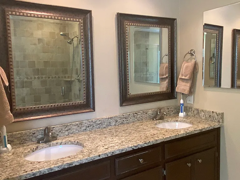 double vanity in the master bathroom