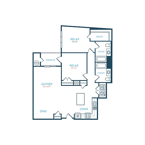 Floor plan Waypointe B3