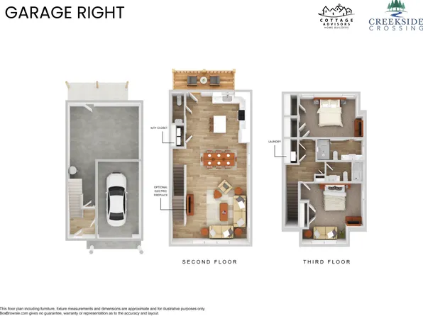 2 bedroom with storage space Plan, Creekside Crossing