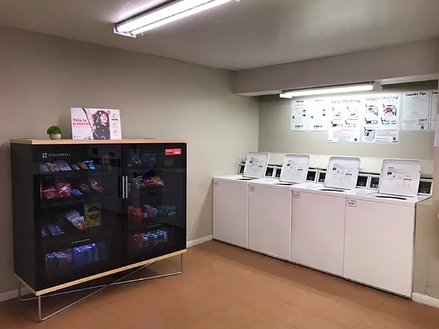 Washer and dryer with built-in shelving