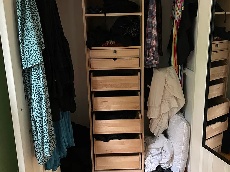 1 of 2 identical closets in Master bedroom